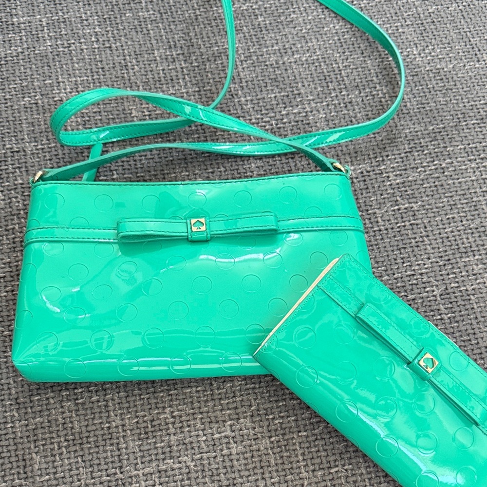 Kate Spade Teal Crossbody Bag and Wallet Set